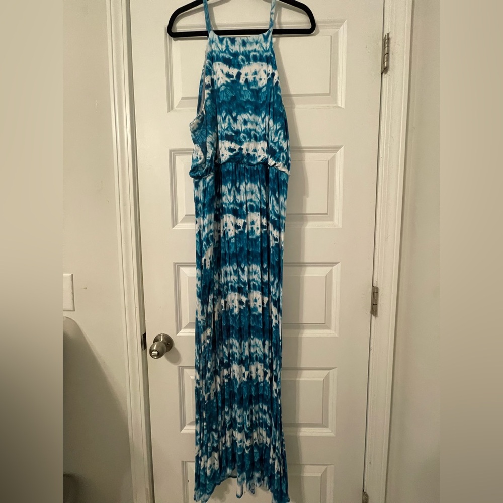 Torrid Blue and White Tie-Dye Dress